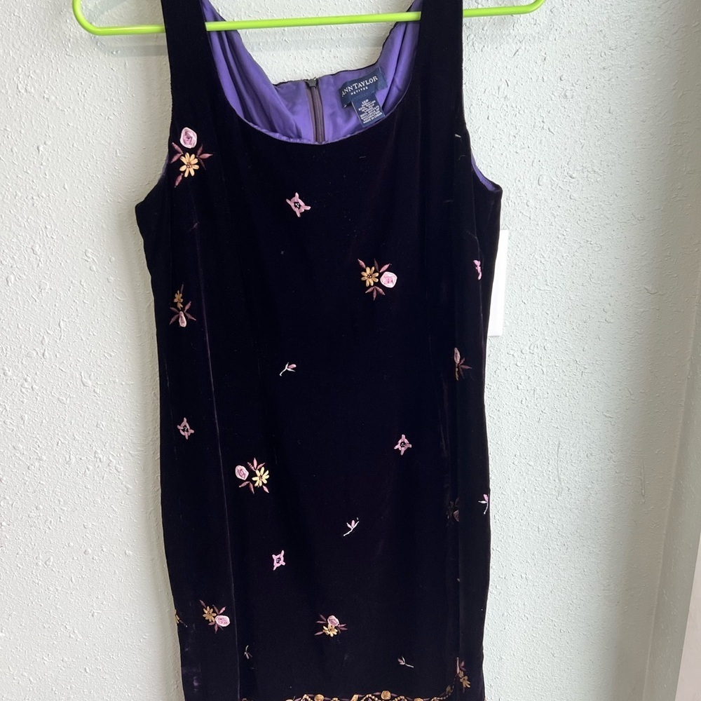 Ann Taylor Dress with Floral Embroidery